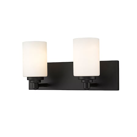 Z-Lite Soledad 2 Light Vanity, Matte Black & White 485-2V-MB